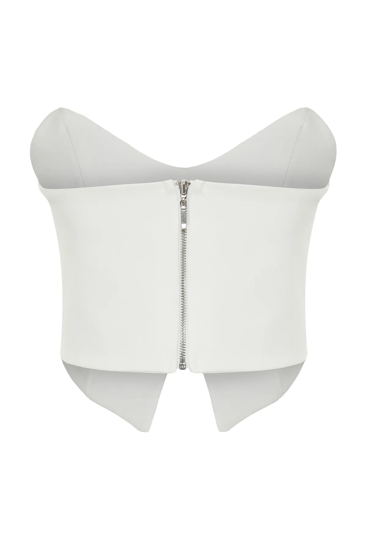 Trendyol Collection  Weißes, bauchfreies, gewebtes Braut-Bustier TPRSS24BS00001