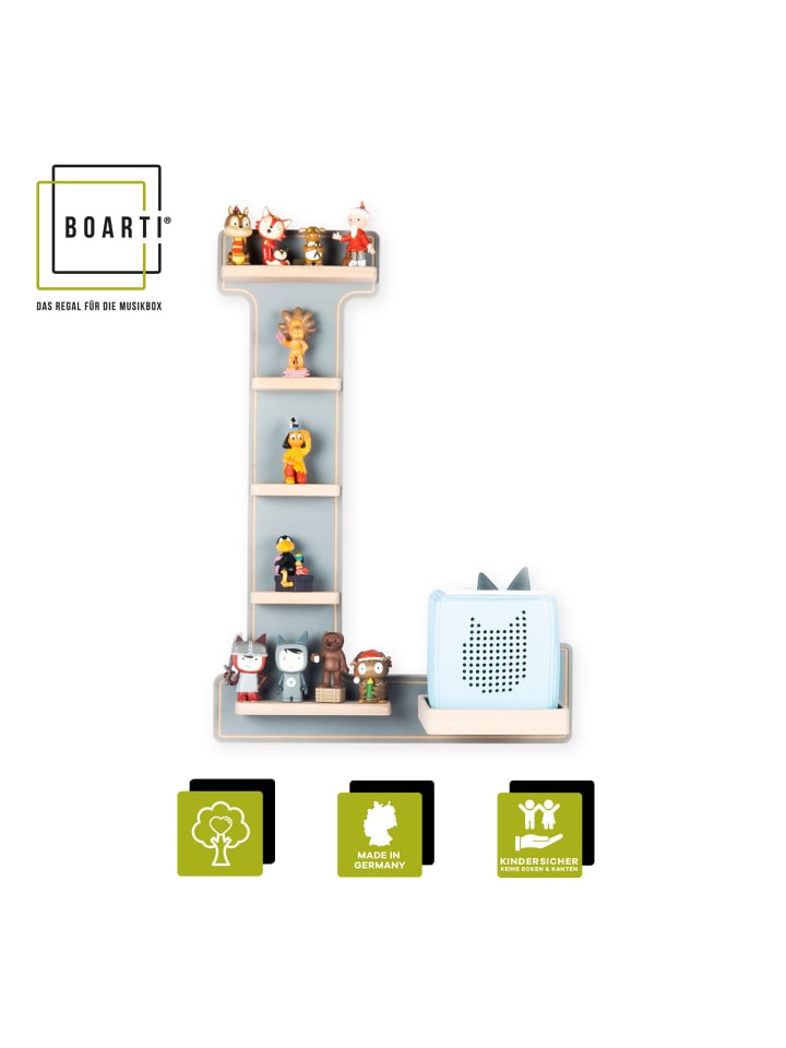 BOARTI Holz Regal Buchstabe L für Toniebox Tonies Figuren in Grau günstig kaufen onesize