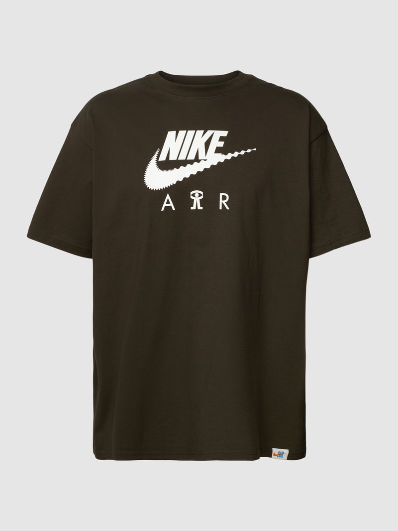 T-Shirt mit Label-Print in schwarz