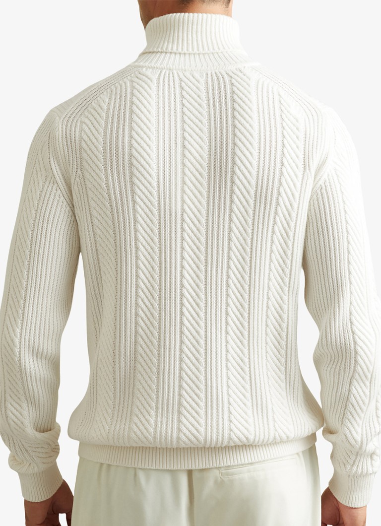Reiss Flick cable-knit turtleneck sweater in wool blend