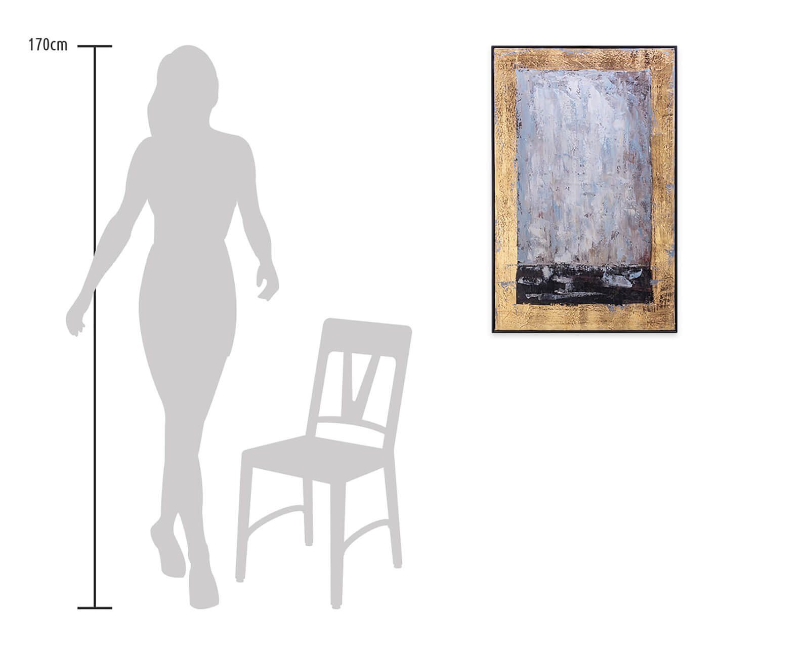 KUNSTLOFT Gemälde Goldene Aura 60x90 cm, Leinwandbild 100% HANDGEMALT Wandbild Wohnzimmer
