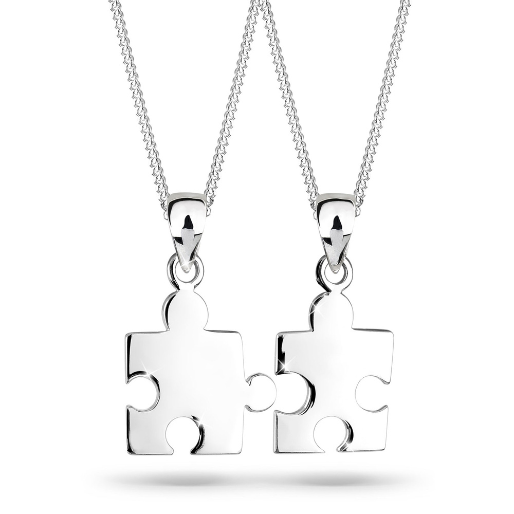 Elli Elli Collier Femmes Pendentif pièce de puzzle Set Partenaire Lien en argent sterl collier
