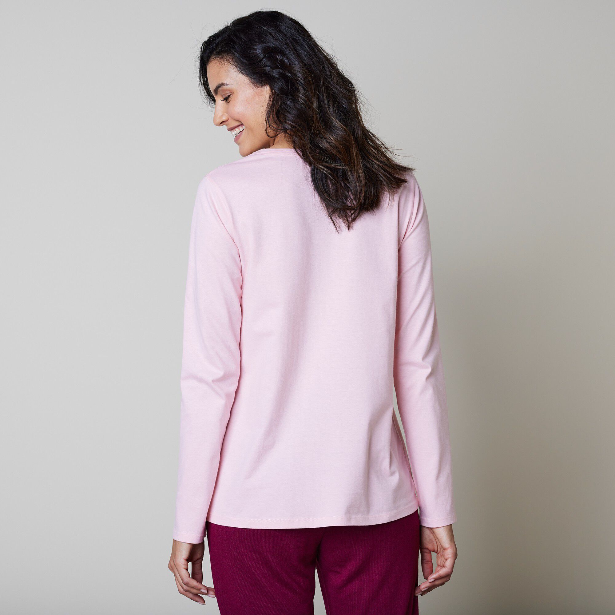 T-shirt pyjama manches longues imprimé fleuri