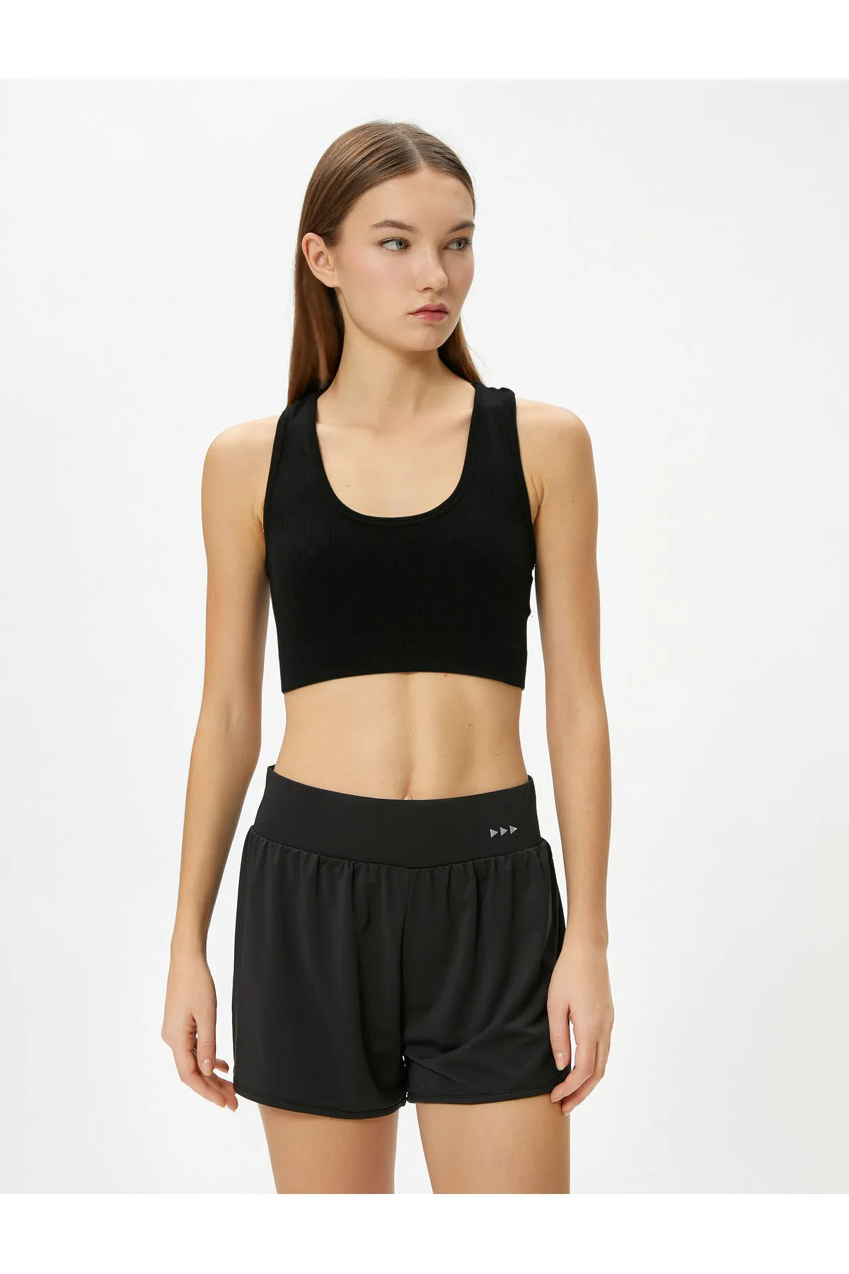 Koton  Sport-BH, nahtlos, U-Ausschnitt, gerippt, schmale Passform
