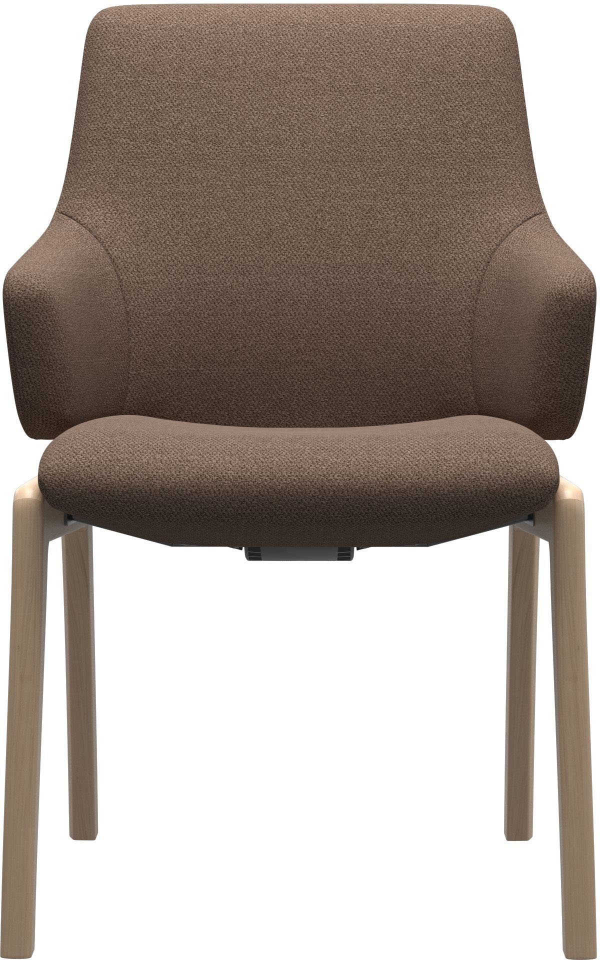 Stressless® Polsterstuhl Laurel, Low Back mit Armlehne, Größe L, mit abgerundeten Beinen in Eiche natur