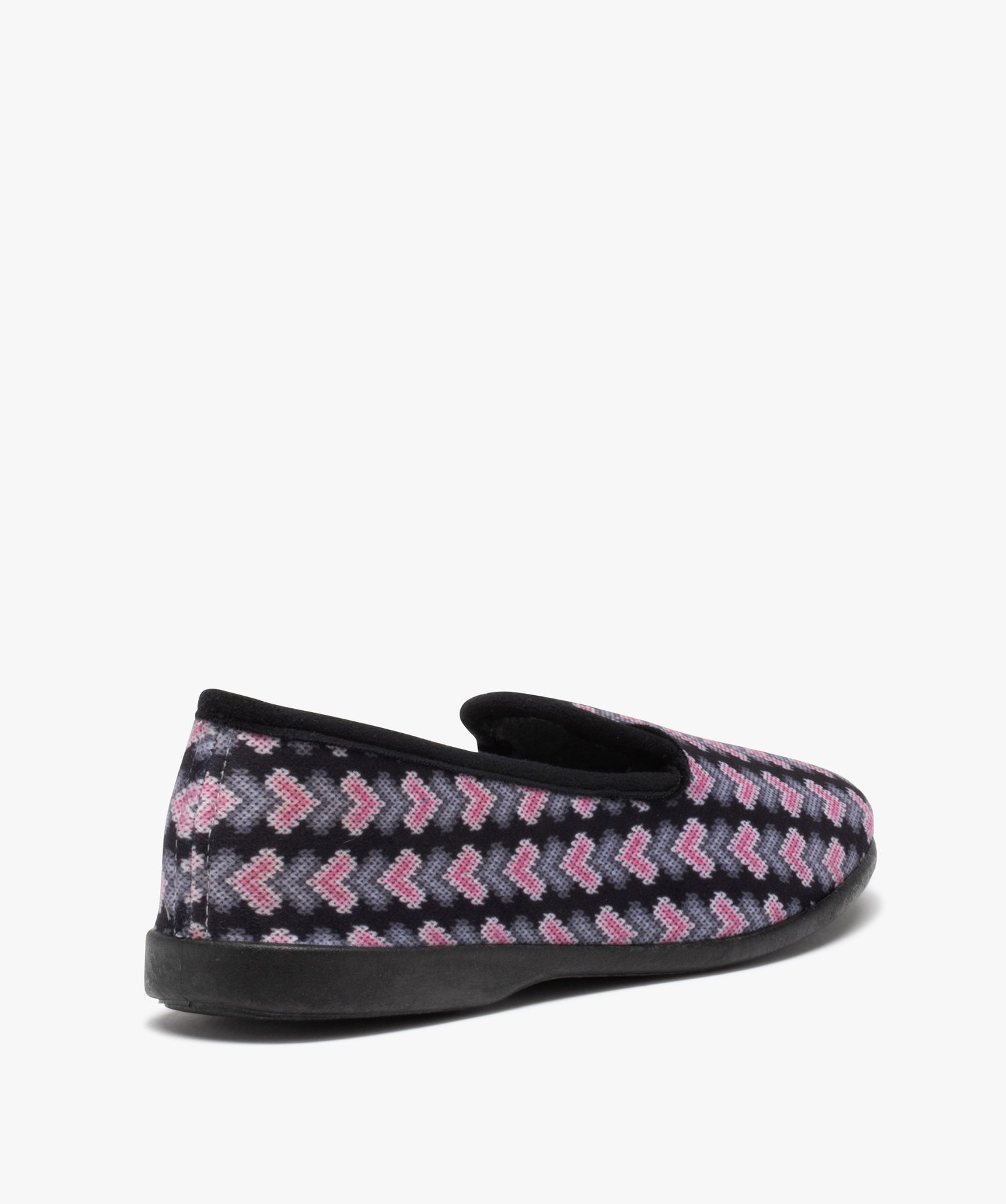 Chaussons femme forme enveloppante à motifs gris | GEMO