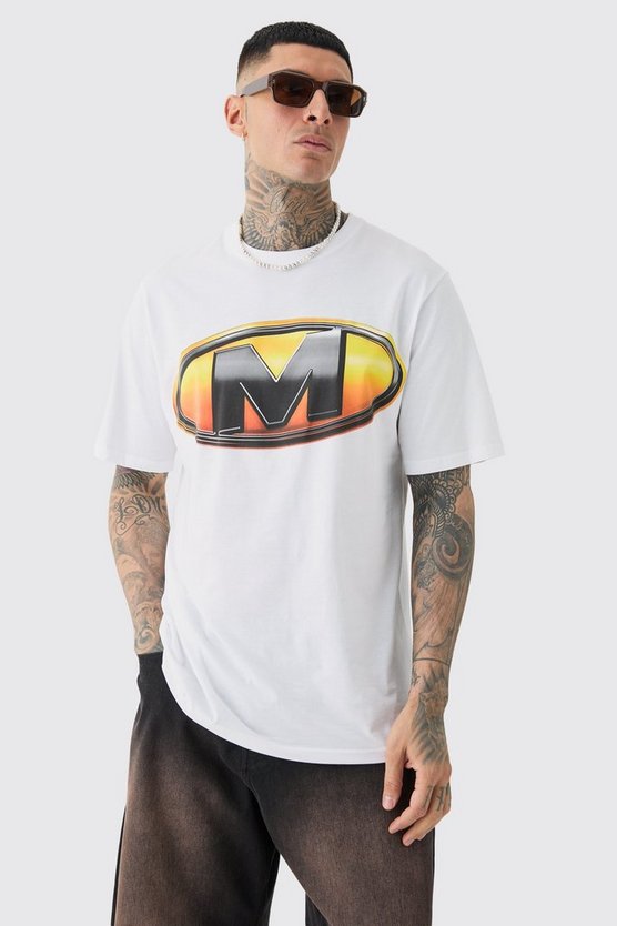 Tall T-Shirt mit M Logo-Print