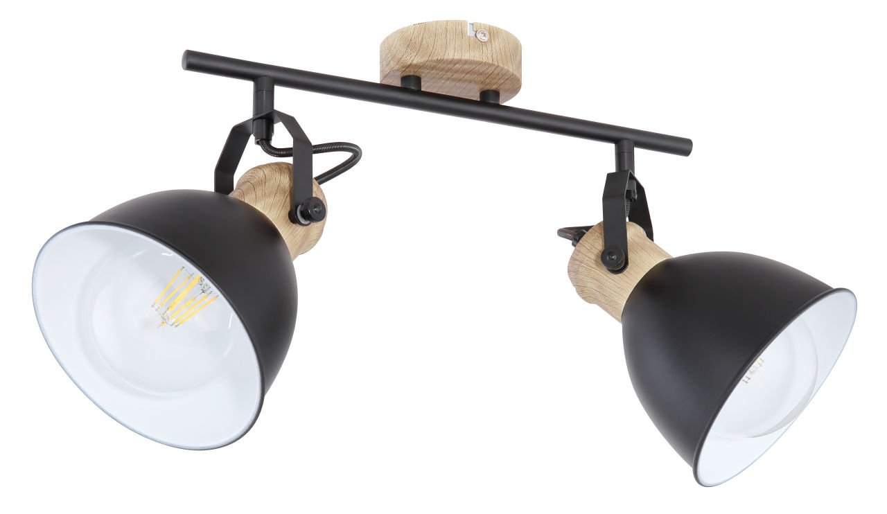 Globo Lighting - WIHO - Strahler Metall schwarz, 2x E27