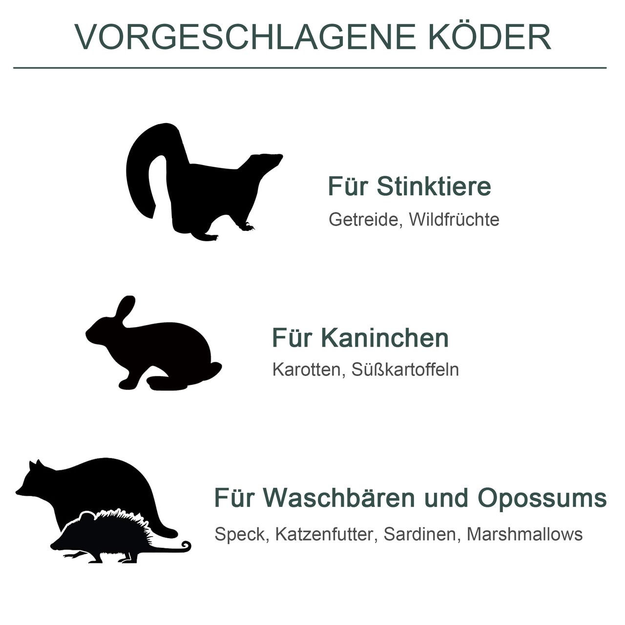 PawHut Tierfalle Marderfalle Fangfalle für Kaninchen Katzenfalle Ratte 2 Eingänge Griff Metall Dunkelgrün 100L x 25B x 28H cm
