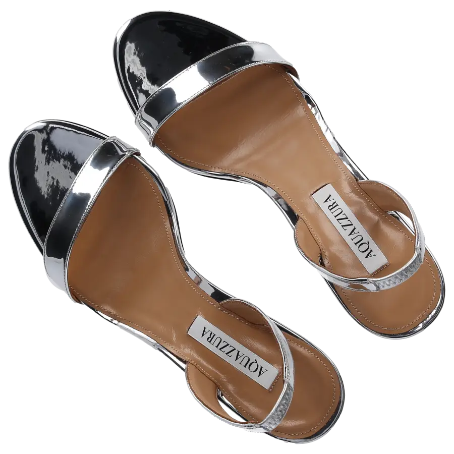 Aquazzura - Sandalen SO NUDE Kalbsleder - silber