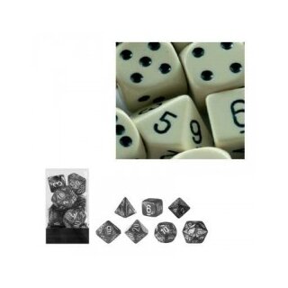 Ivory-Black 7-Würfel Set (undurchsichtig)