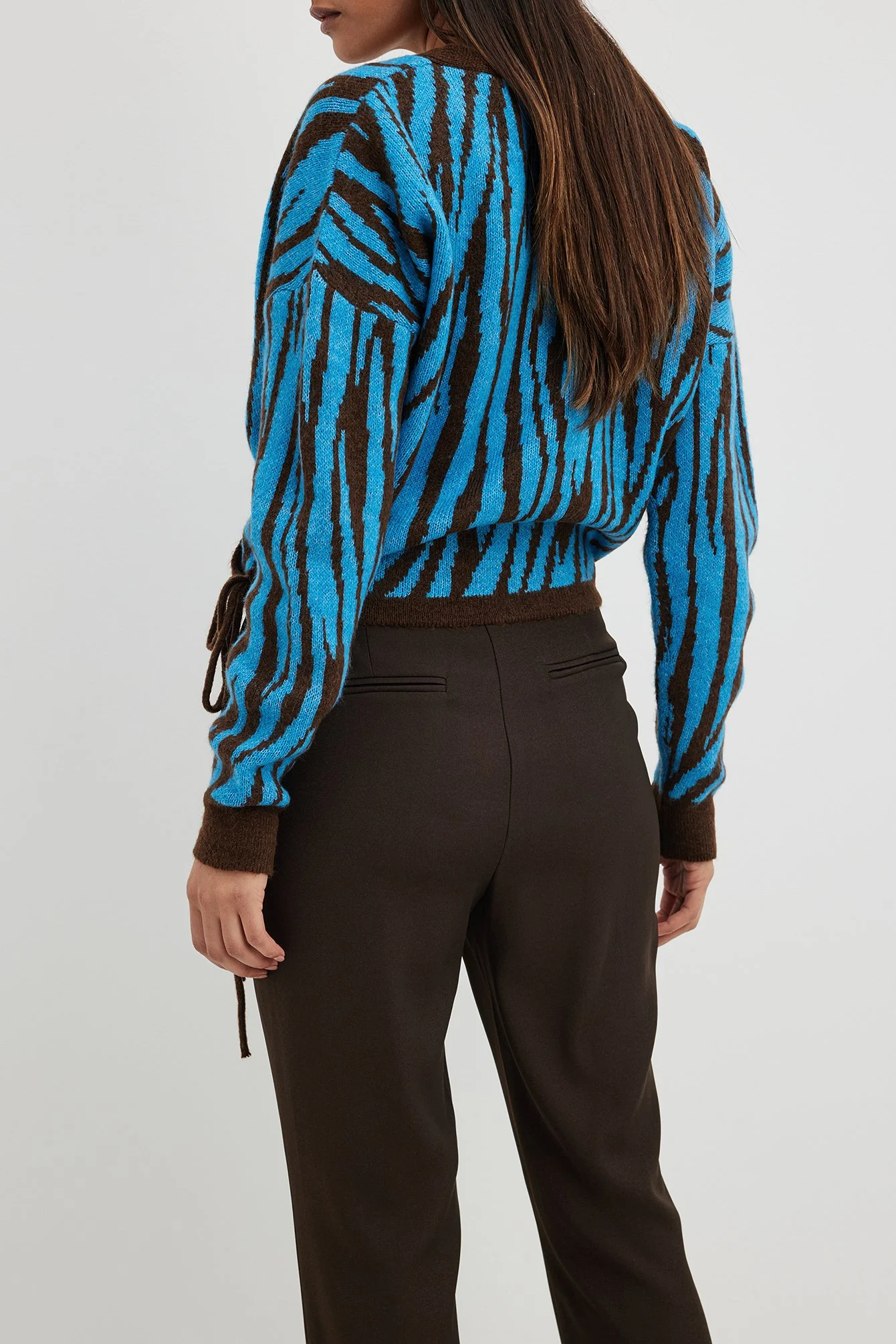 Jacquard Strickpullover in Wickeloptik