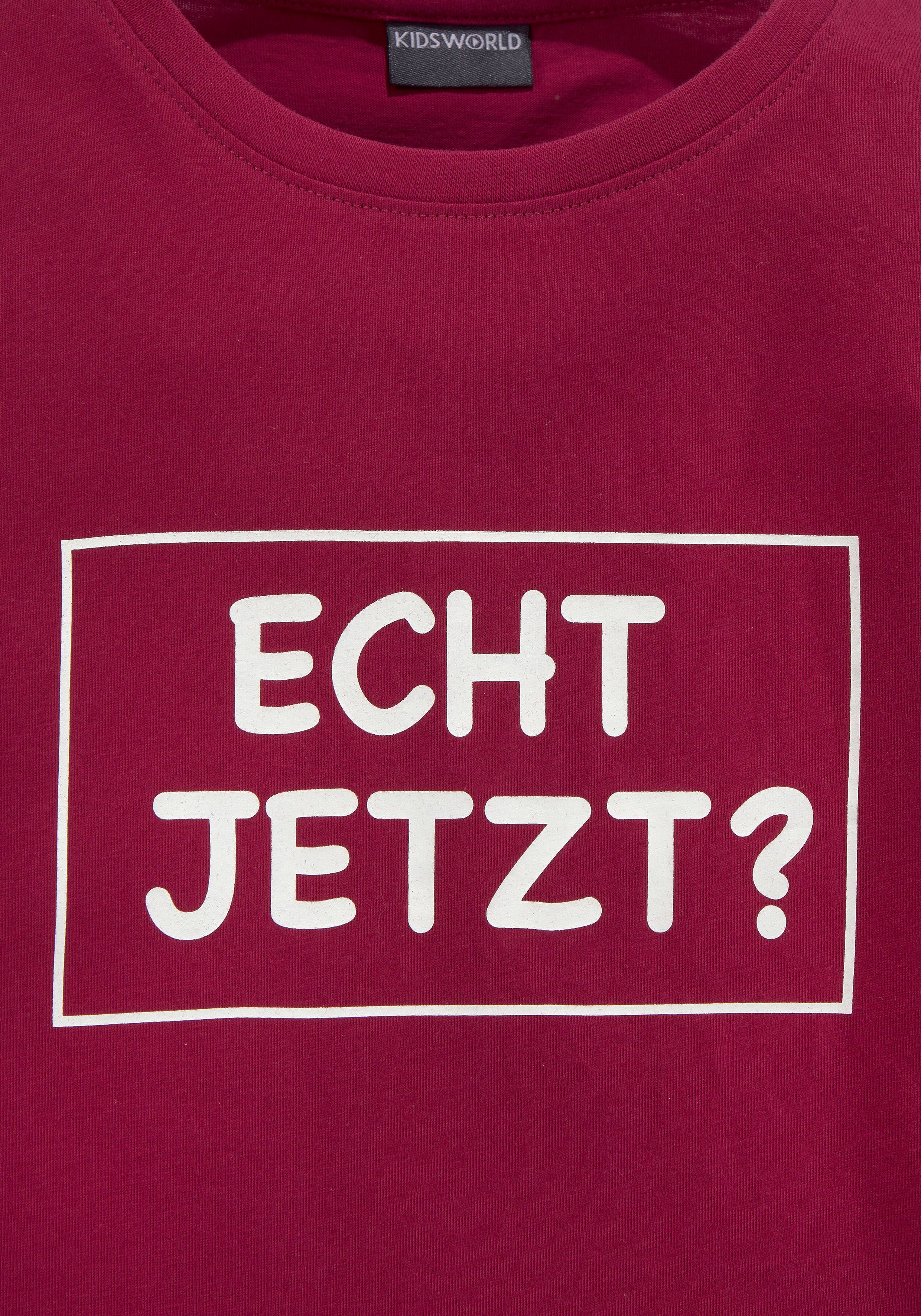 KIDSWORLD Langarmshirt ECHT JETZT? Druck