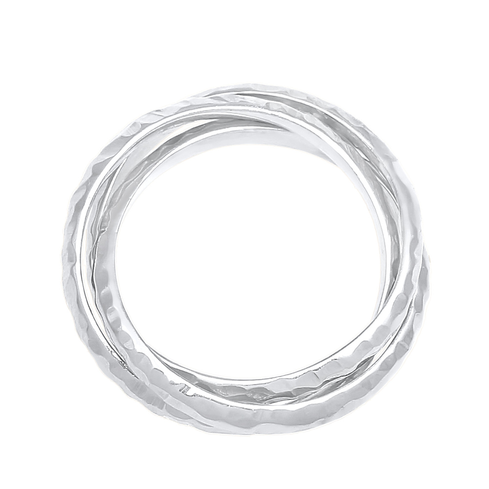 Elli Elli Bague Basic Wickelring Klassik Gehämmert 925 Silber Bague