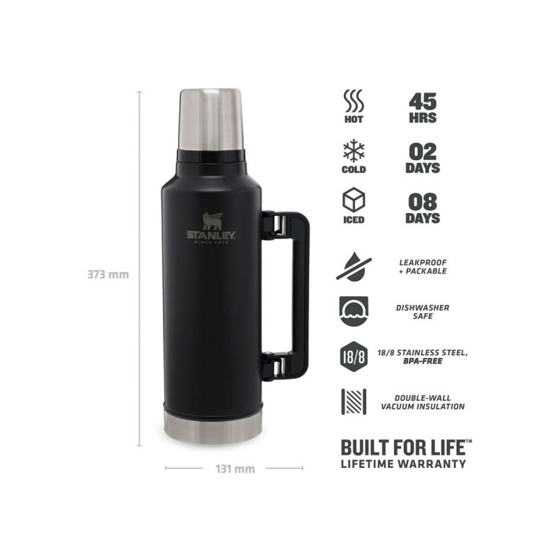Stanley Thermoflasche, Classic Legendary Bottle Xlarge 2.0qt \/1.9l Matte Black Pebble