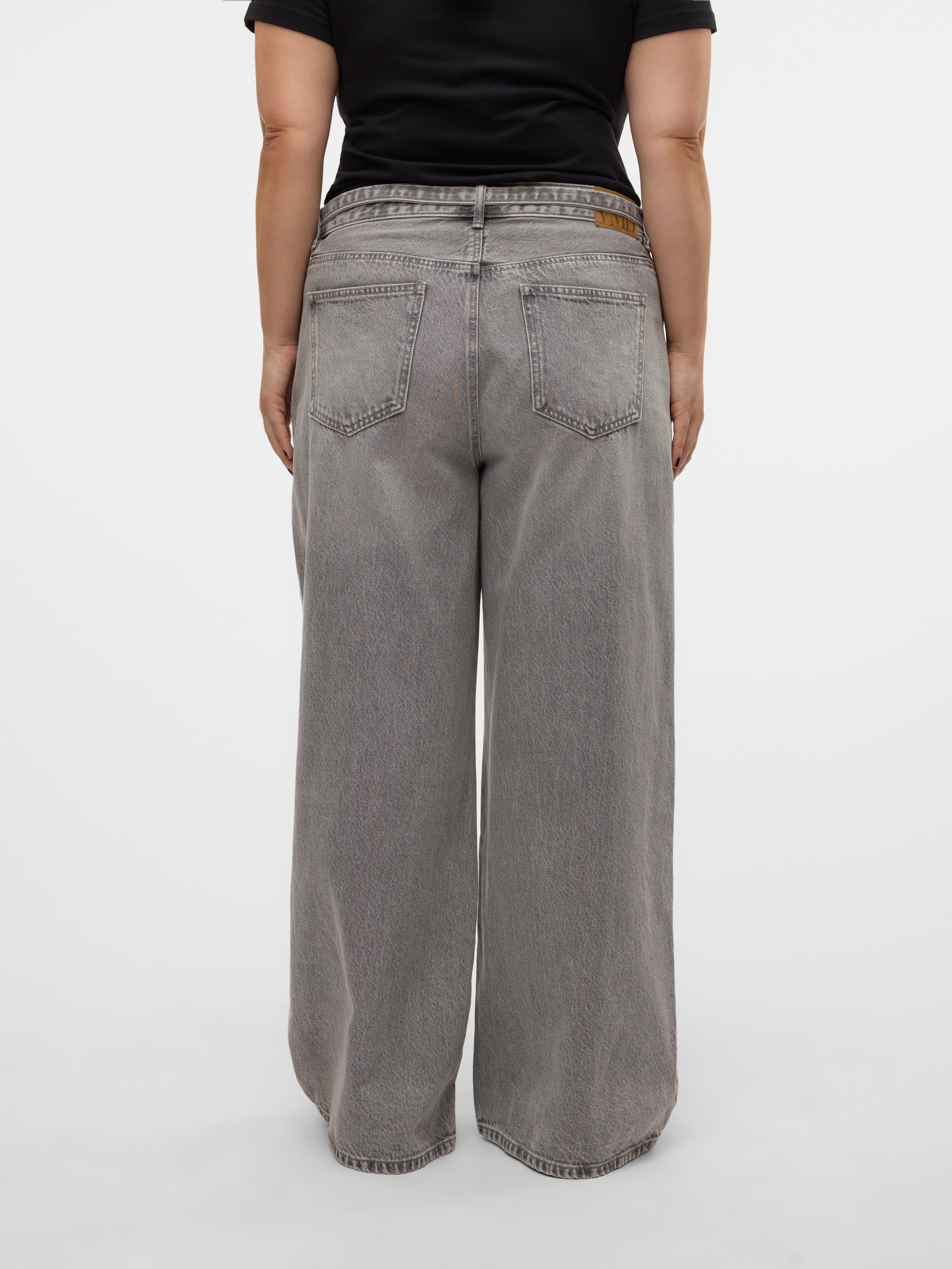 VMCANNET Mittlere Taille Weiter Beinschnitt Jeans