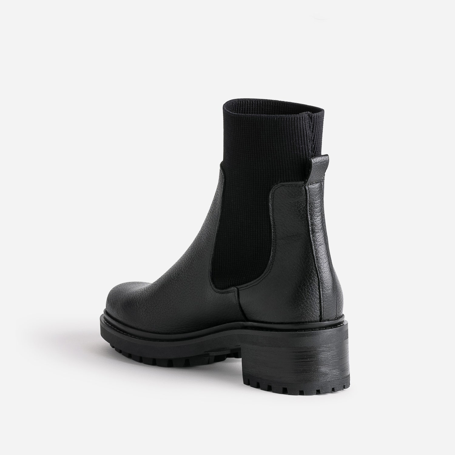 Boots chaussette noire éco-conçu en cuir