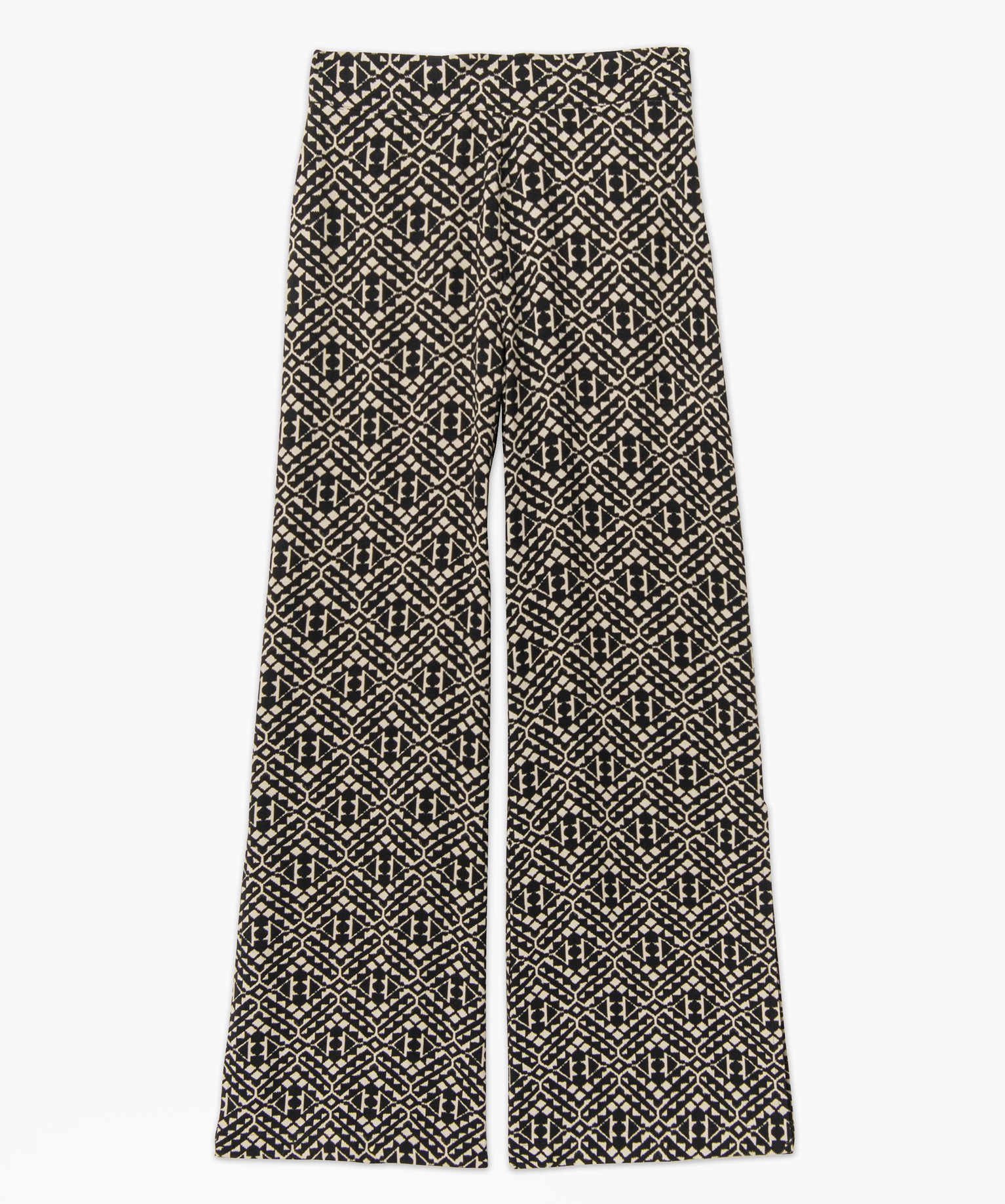 Pantalon femme en toile fendu sur les ctés imprime | GEMO