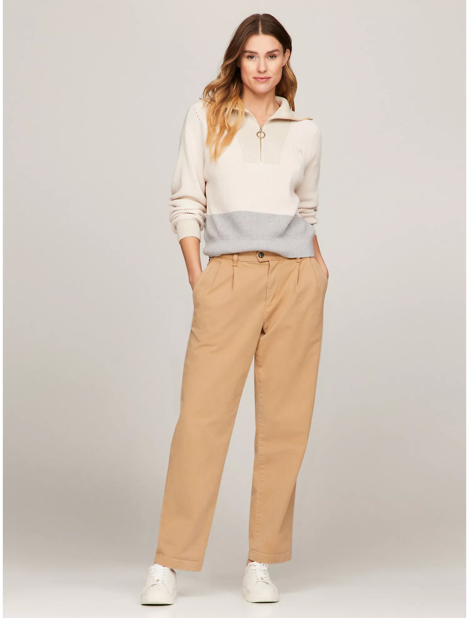 Colorblock Half-Zip Sweater