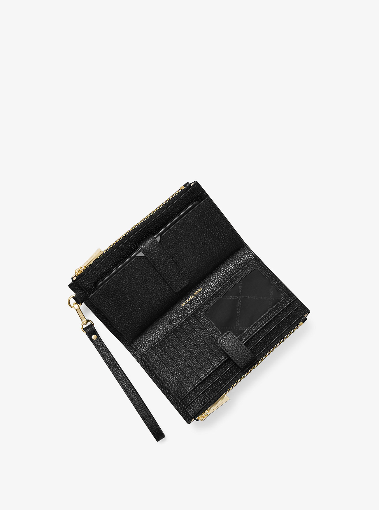 Adele Pebbled Leather Smartphone Wallet - BLACK