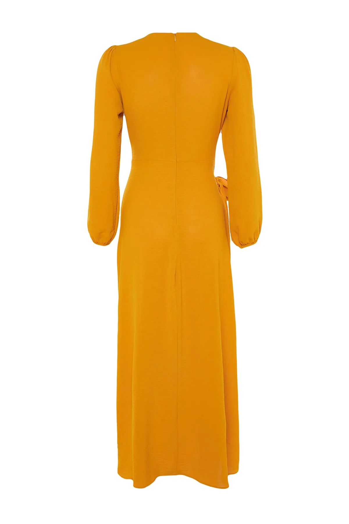 Trendyol Modest  Gelbes Aerobin-Gewebtes Kleid mit Bindedetail TCTSS23EB00140