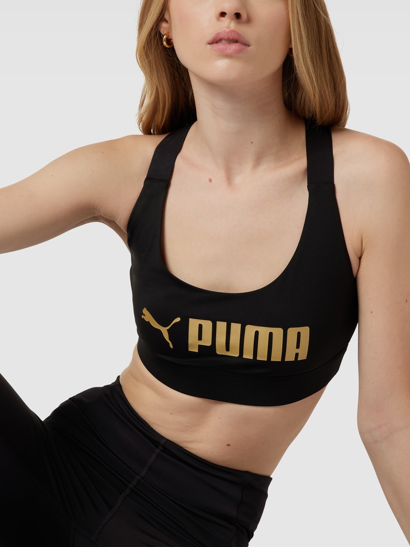 Bustier mit Label-Print in schwarz