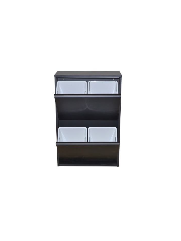 möbel-direkt Mülltrenner (2Klappen/4Eimer) Madrid in schwarz günstig kaufen 1 Stück
