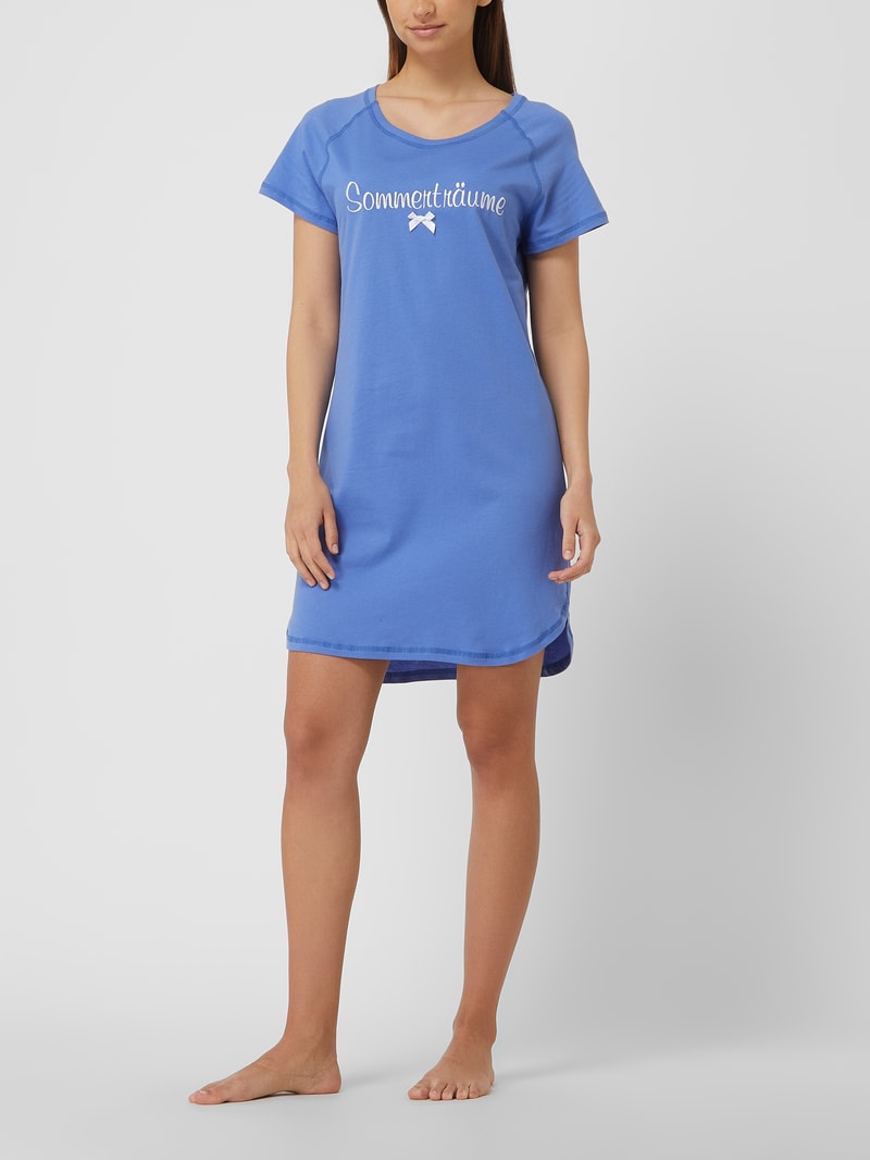 Nachthemd mit Wording in blau