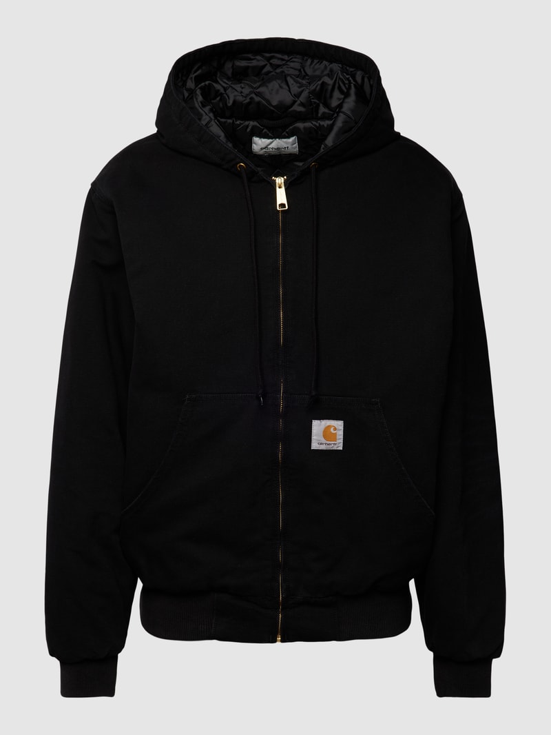 Jacke mit Label-Patch Modell 'ACTIVE' in schwarz
