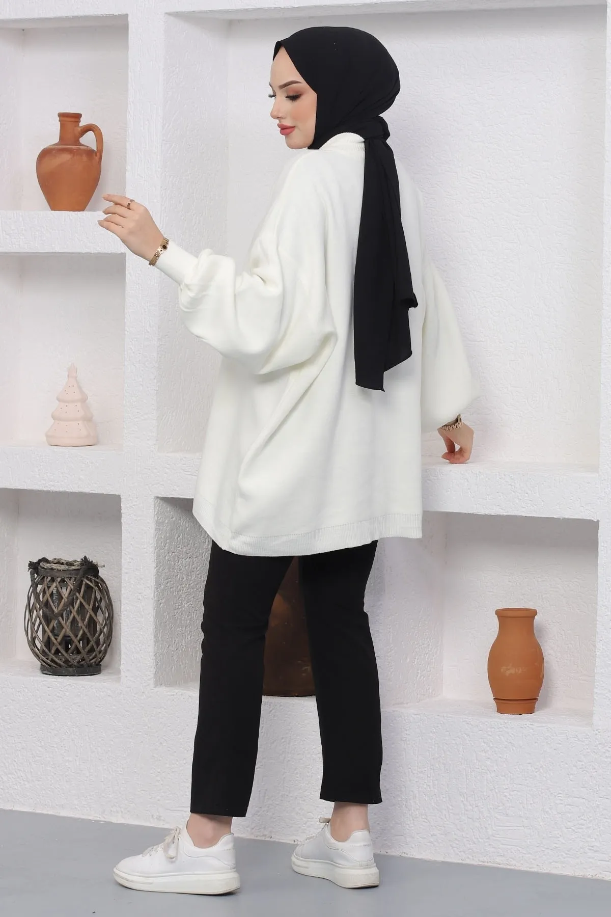 InStyle  Sara Stricktunika mit Reißverschluss – Weiß