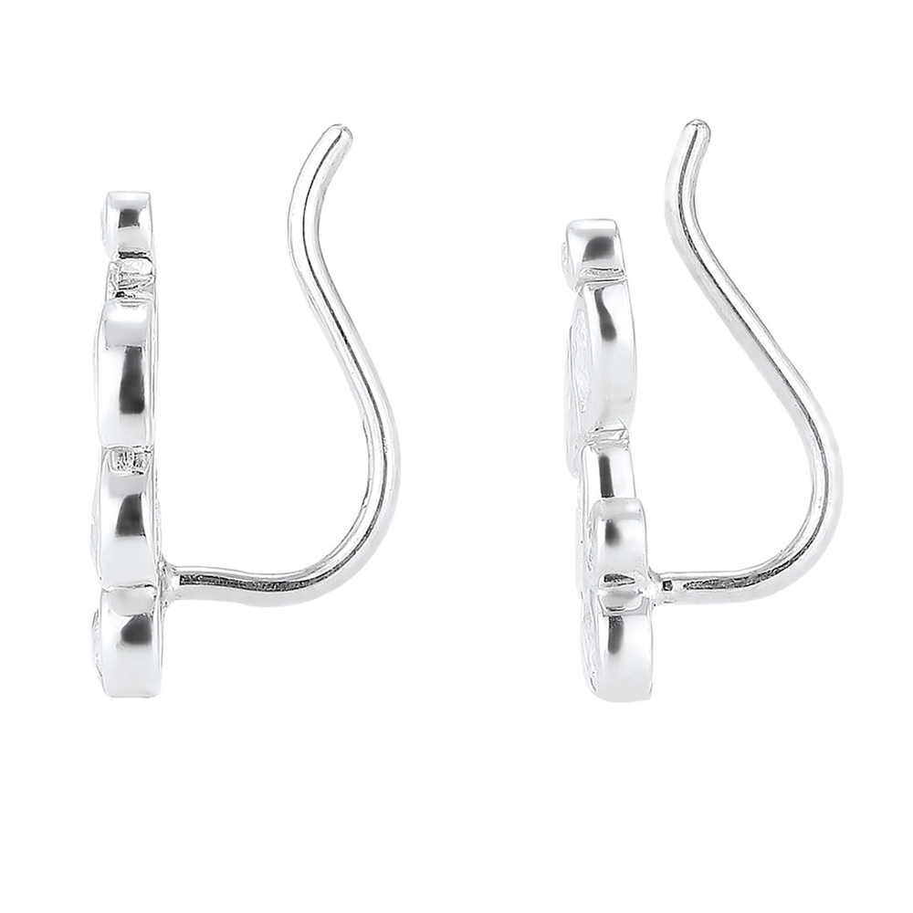Elli Elli Boucles d'Oreilles Earcuff Tropfen Zirkonia 925 Silber Boucles d'oreilles