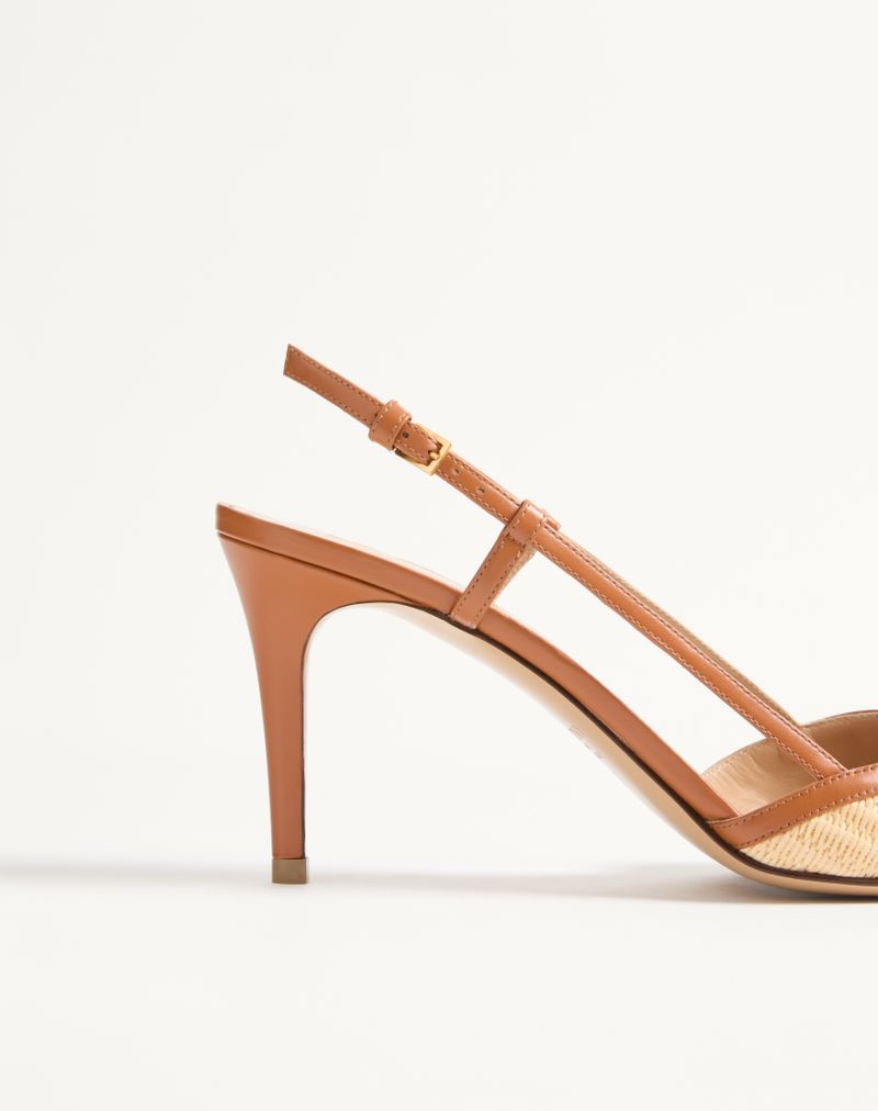 VLogo Signature Slingback Decote em Ráfia 80mm