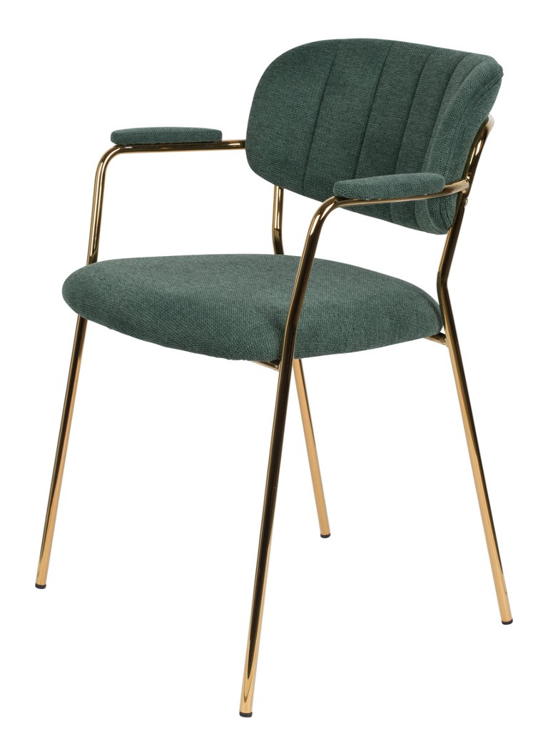 Livingstone Design Parton -ruokatuoli kultaisella jalustalla ja käsinojilla