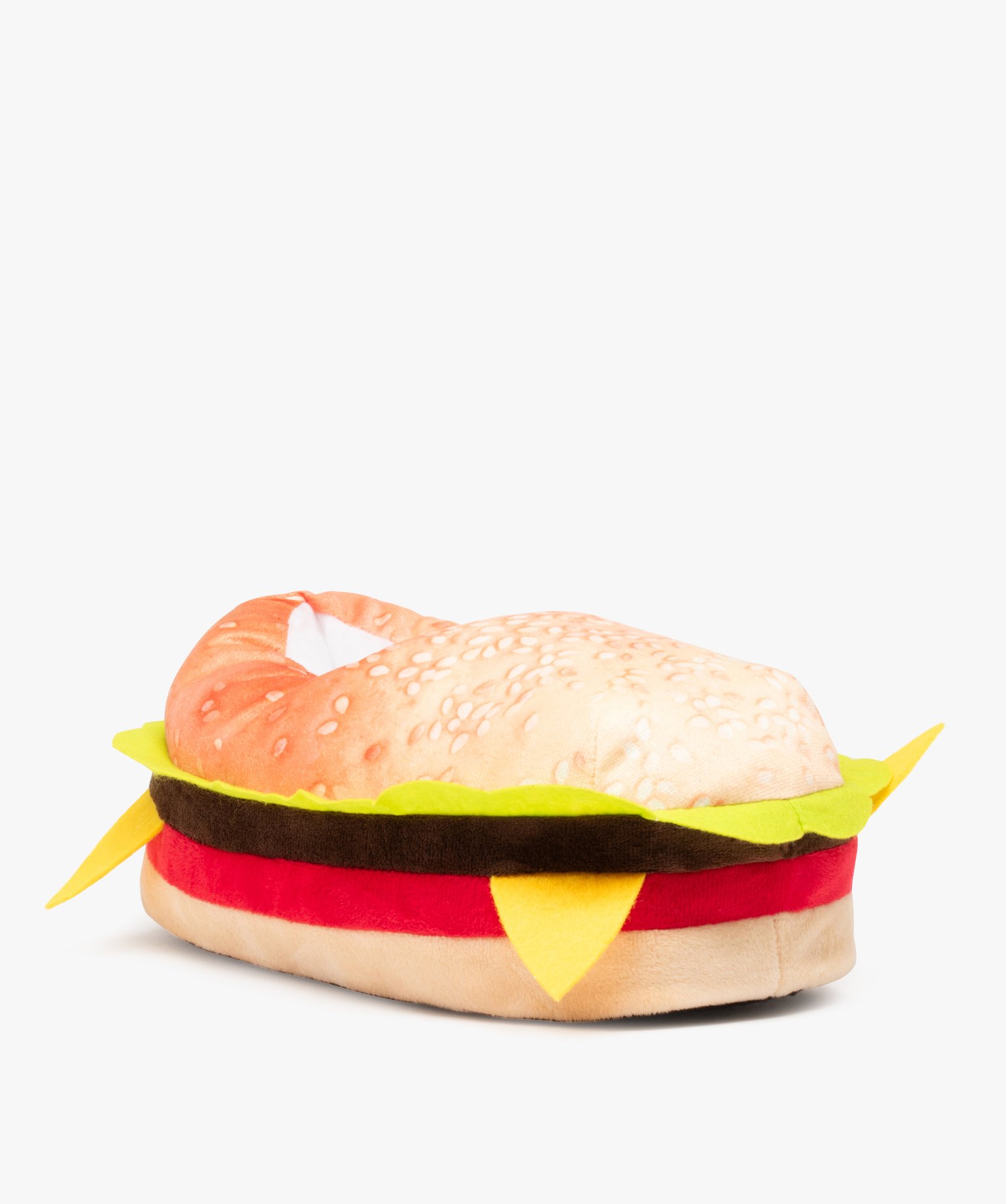 Chaussons homme en velours burger fantaisie multicolore | GEMO