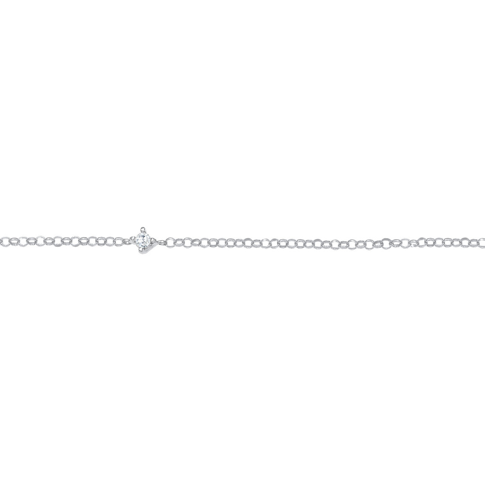 Elli Elli Collier Femmes Choker Solitaire avec Cristal de Zirconium en Argent Sterling collier