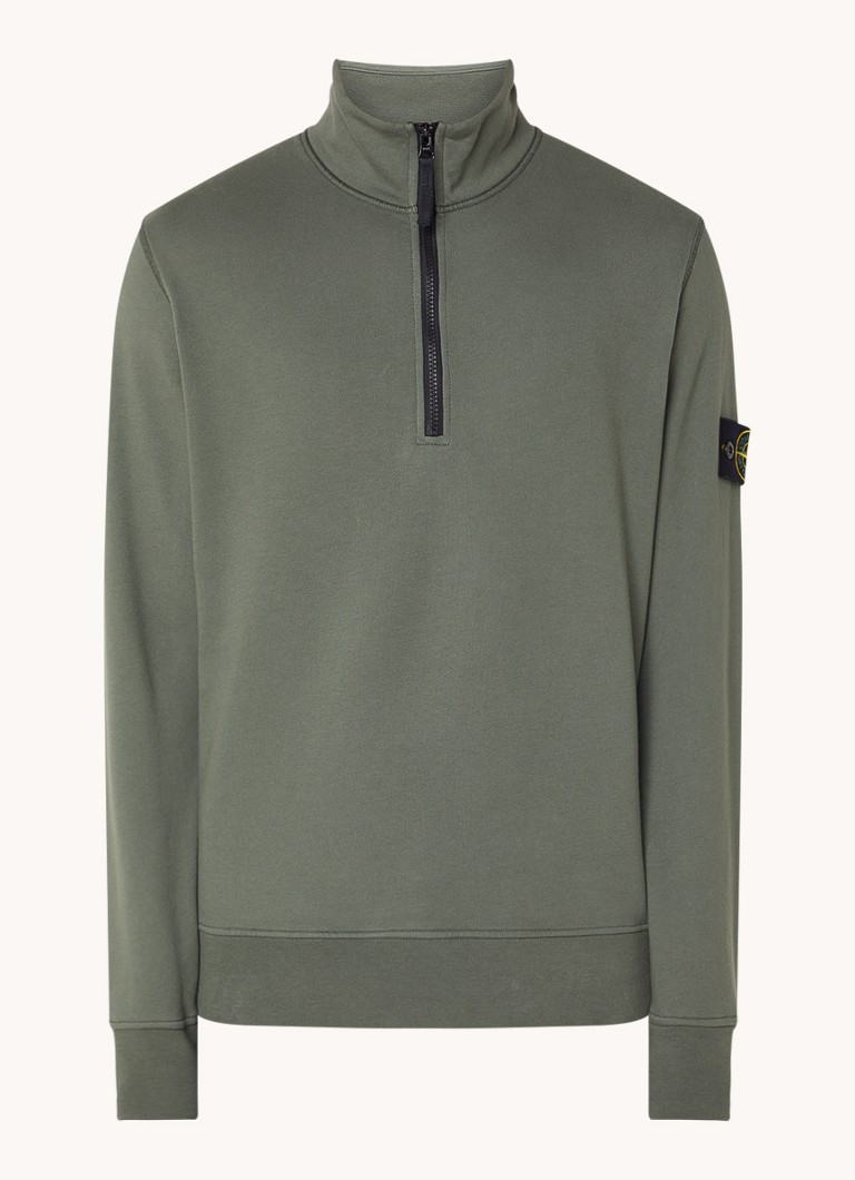 Πουλόβερ Stone Island 61951 με μισό φερμουάρ και λογότυπο