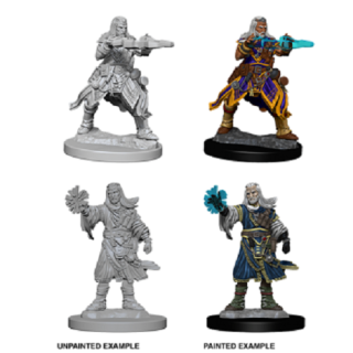 Male human Wizard: Pathfinder Deep Cuts Unpainted Minis