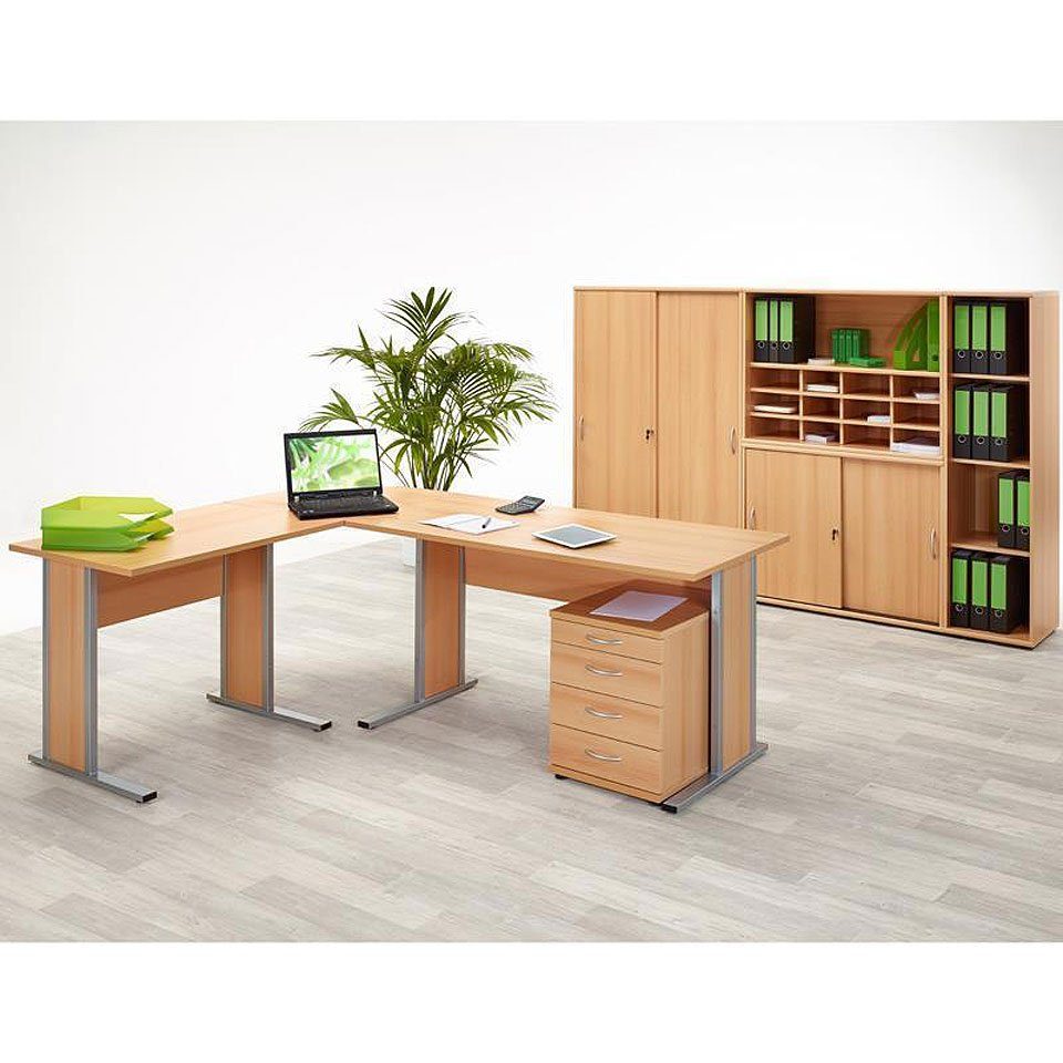 Lomadox Aktenregal, TYP4000 Buche hell Nachbildung, 4OH, H=153cm
