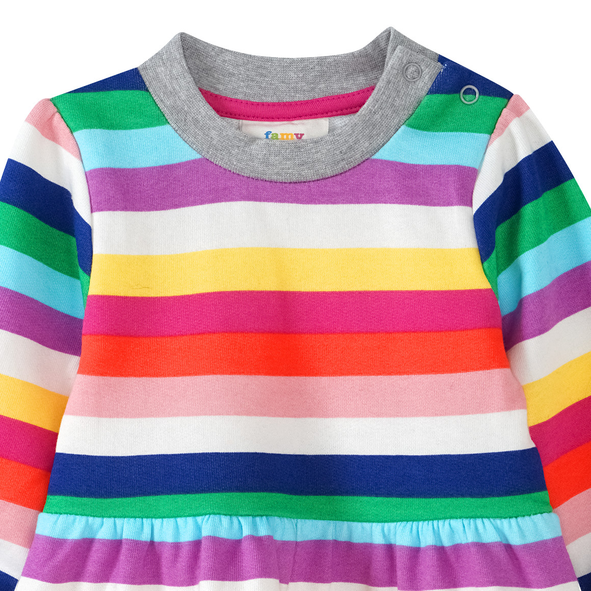Baby Sweatkleid in bunten Regenbogenfarben
