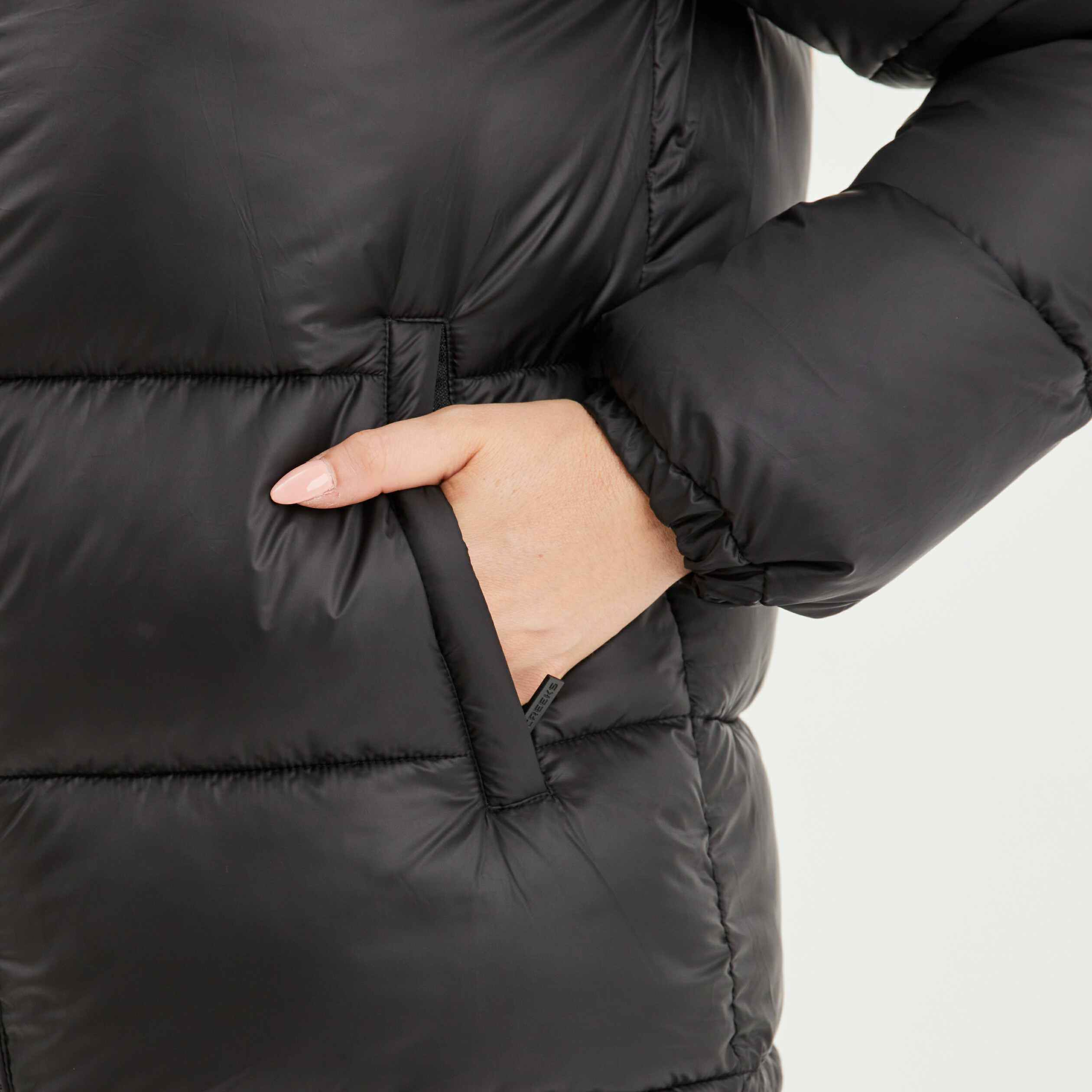 Doudoune col montant zippée noir femme | La Halle