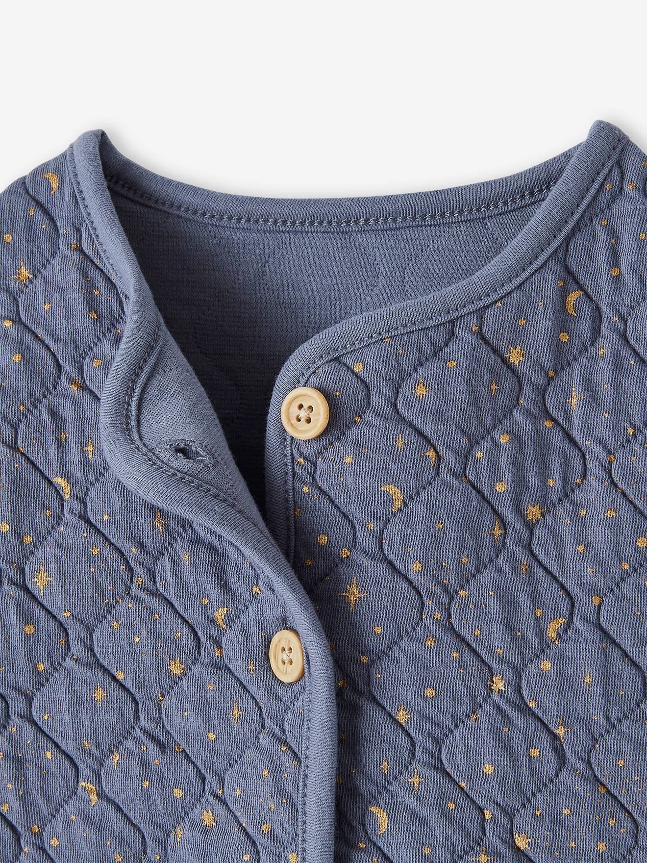 Gilet matelassé bébé imprimé étoilé bleu grisé imprimé