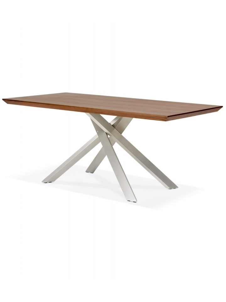 KADIMA DESIGN Esstisch aus Walnussholz mit Metallgestell | Modern Elegant in Braun-Grau günstig kaufen onesize