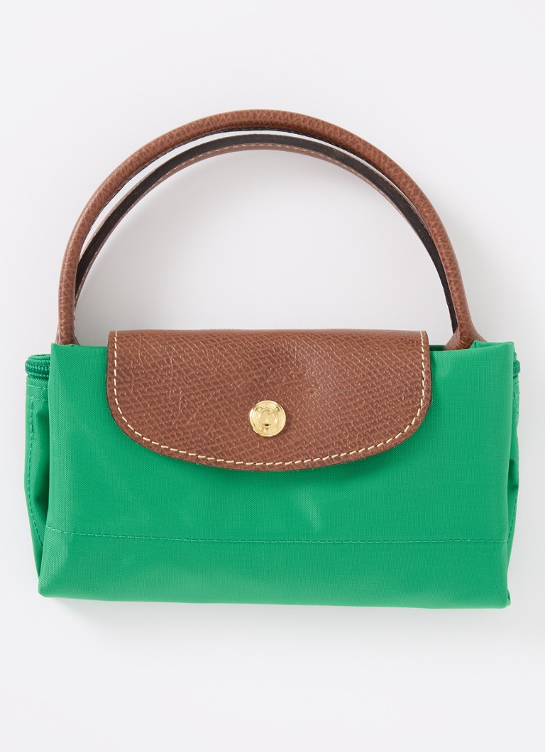 Geantă Longchamp Le Pliage Original, mărimea S, cu detalii din piele.