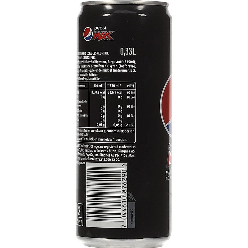 Pepsi Pepsi Max 0,33 l boks sleek