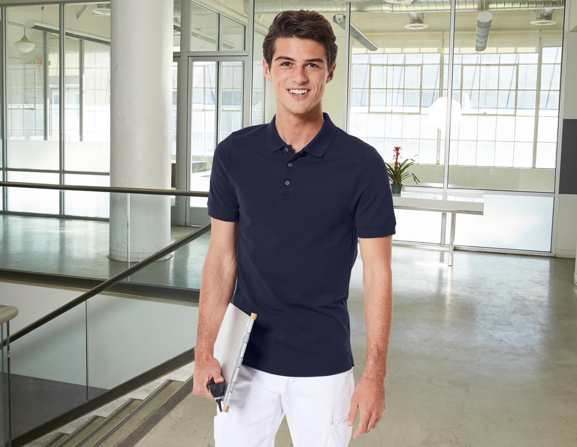 e.s. Piqué-Polo cotton stretch, slim fit