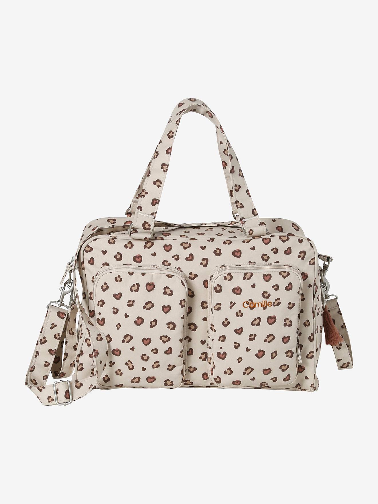 Vertbaudet Wickeltasche FAMILY, personalisierbar - sandfarben leoprint