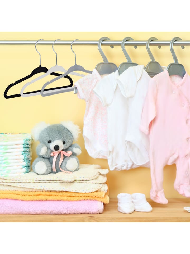 relaxdays 30er-Set: Kinderkleiderbügel in Schwarz günstig kaufen onesize