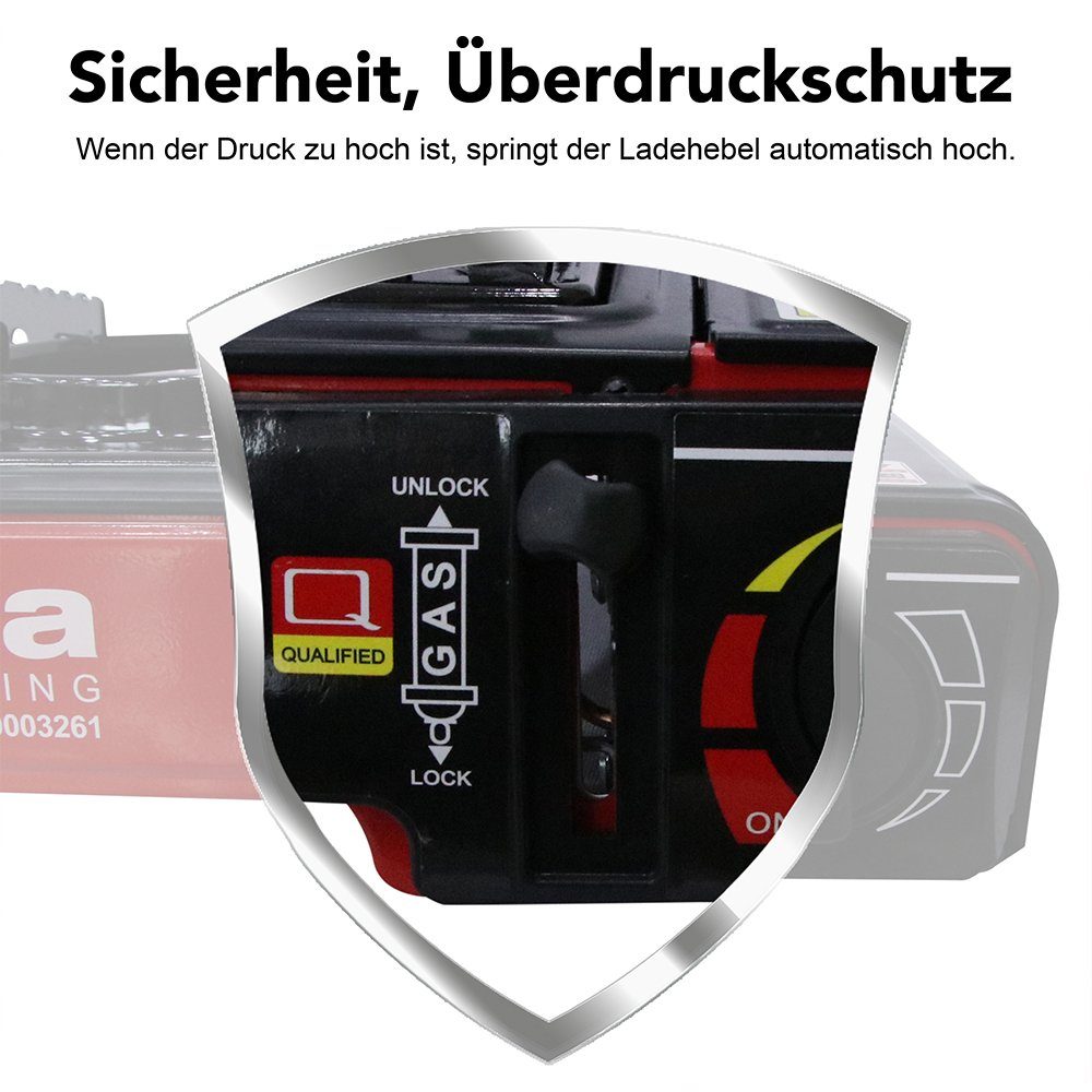 Melko Gaskocher Gaskocher Campingkocher mit Koffer Herd Kartuschenkocher Gasherd, (Stück), Piezozündung