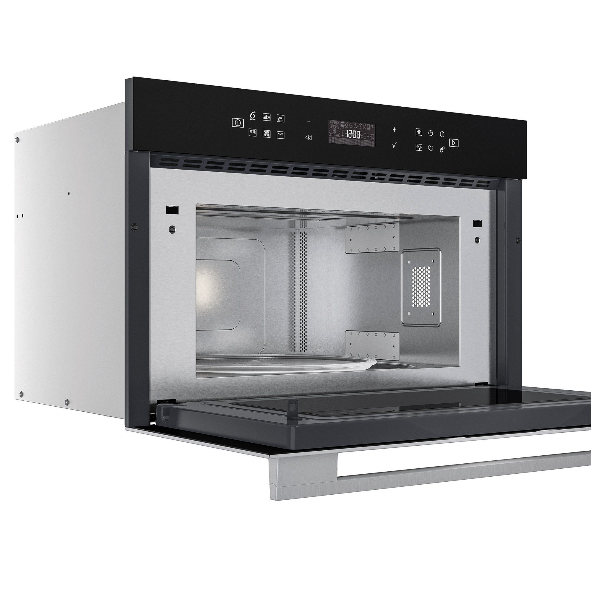 Whirlpool Einbau-Mikrowelle W7 MD440 NB, Mikrowelle, Quarz-Grill, Jet-Defrost, 31,00 l, Crisp-Funktion, AutoClean-Programm, Grill 800 Watt, Dampfgarfunktion