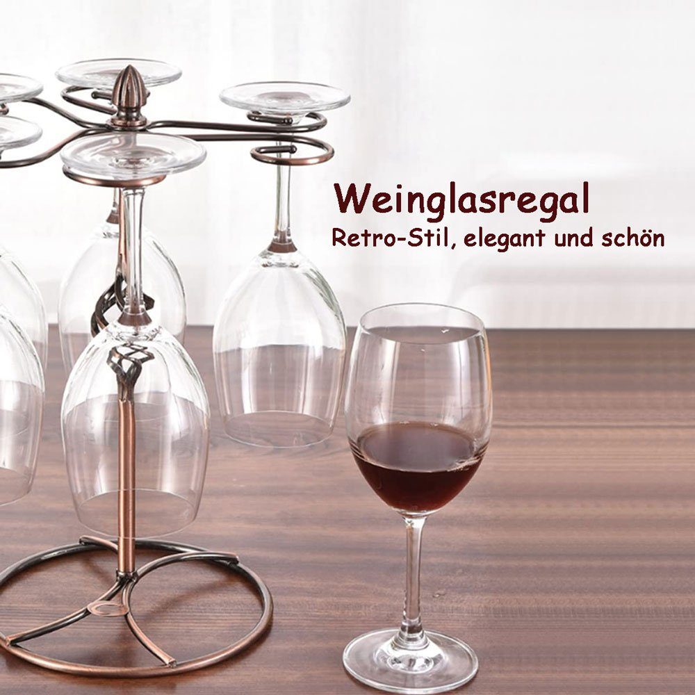 Sarfly Gläserhalter Weinglashalter, Stand Freistehend Weinregale Gläserhalterung (1 St), für Küche Bar Dekoration